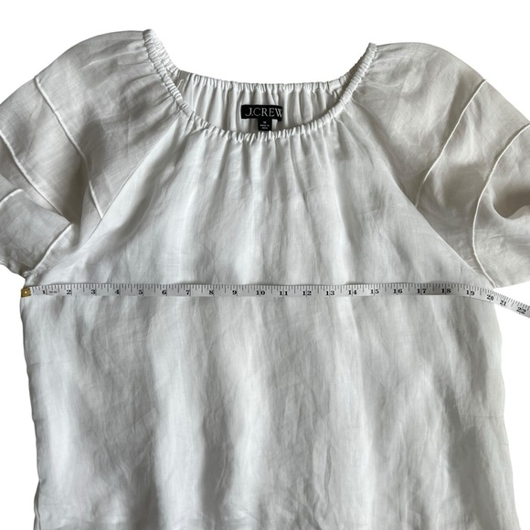 J. Crew 2025 White Ramie Puff Sleeve Blouse Top Size M - Picture 9 of 10